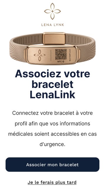 Écran de l'application : associez votre bracelet