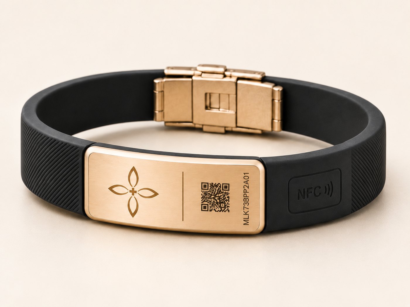 Bracelet Lenalynk, noir et doré champagne